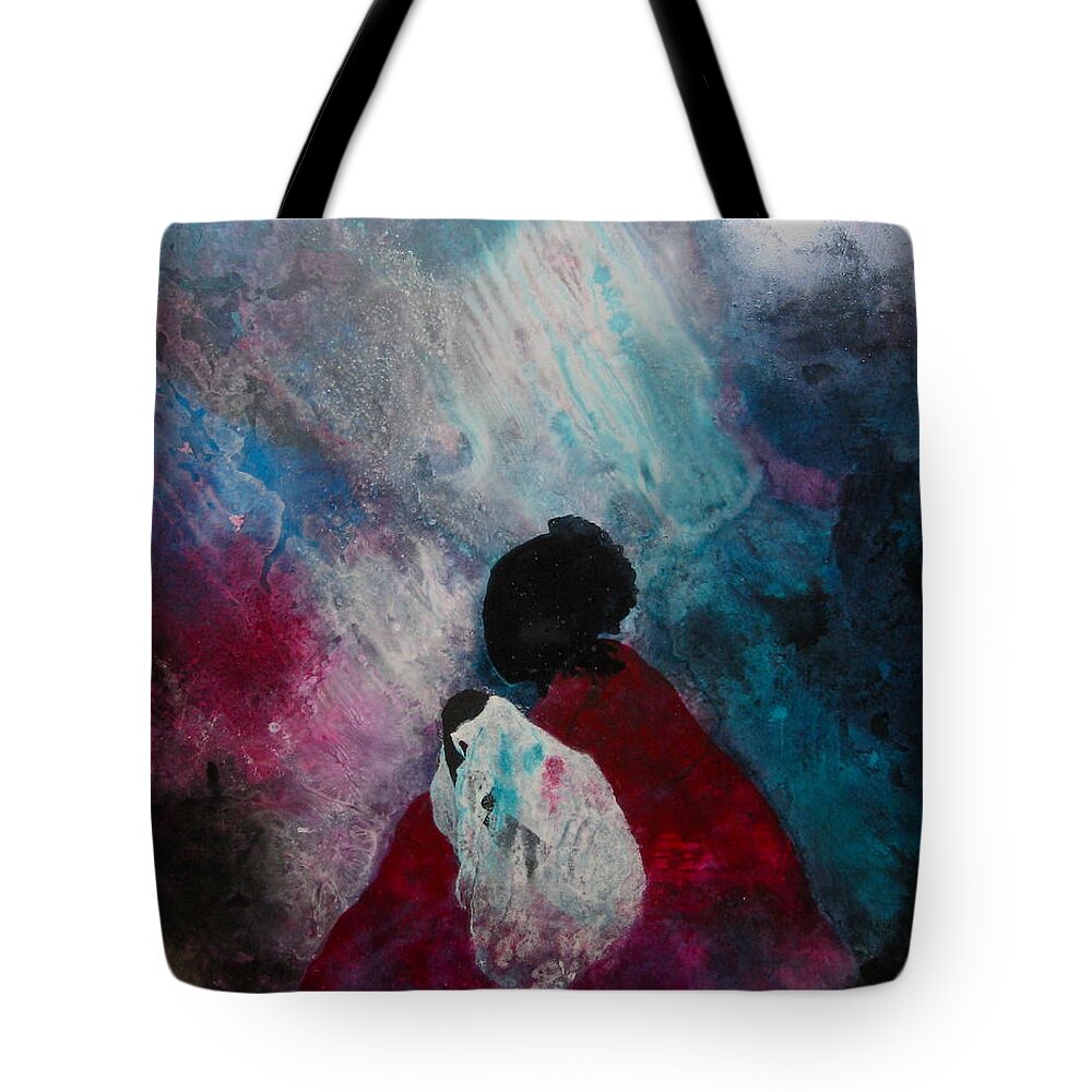 Inks Tote Bag featuring the painting Together Alone by Janice Nabors Raiteri