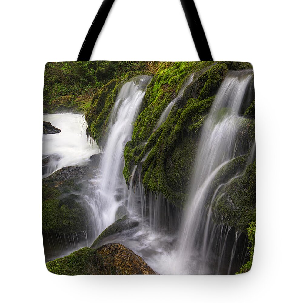Tokul Creek Tote Bag featuring the photograph Tokul Creek Cascades by Mark Kiver