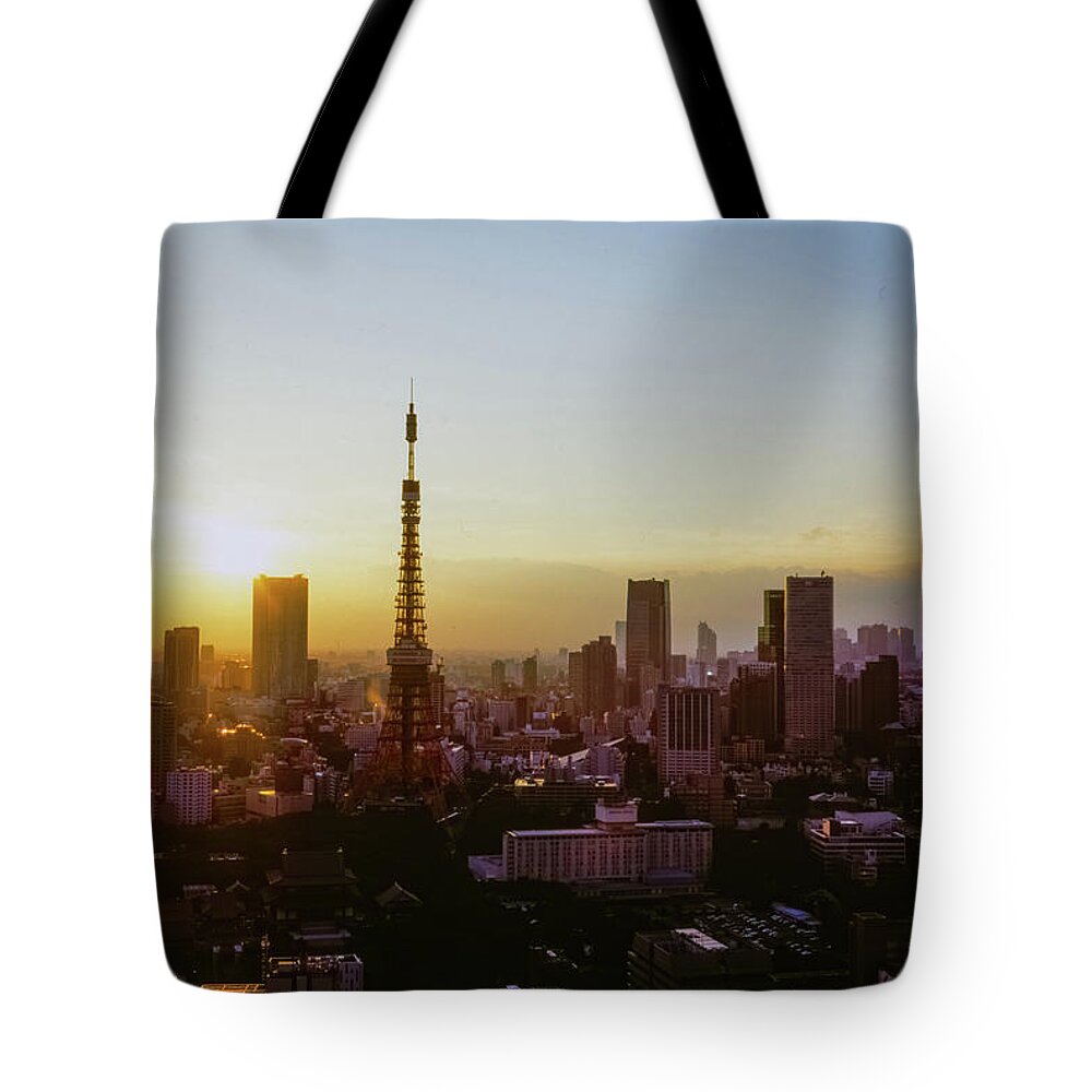 Tokyo Tower Tote Bag featuring the photograph Tokyo by Timothy Buerger / Timdesuyo.com
