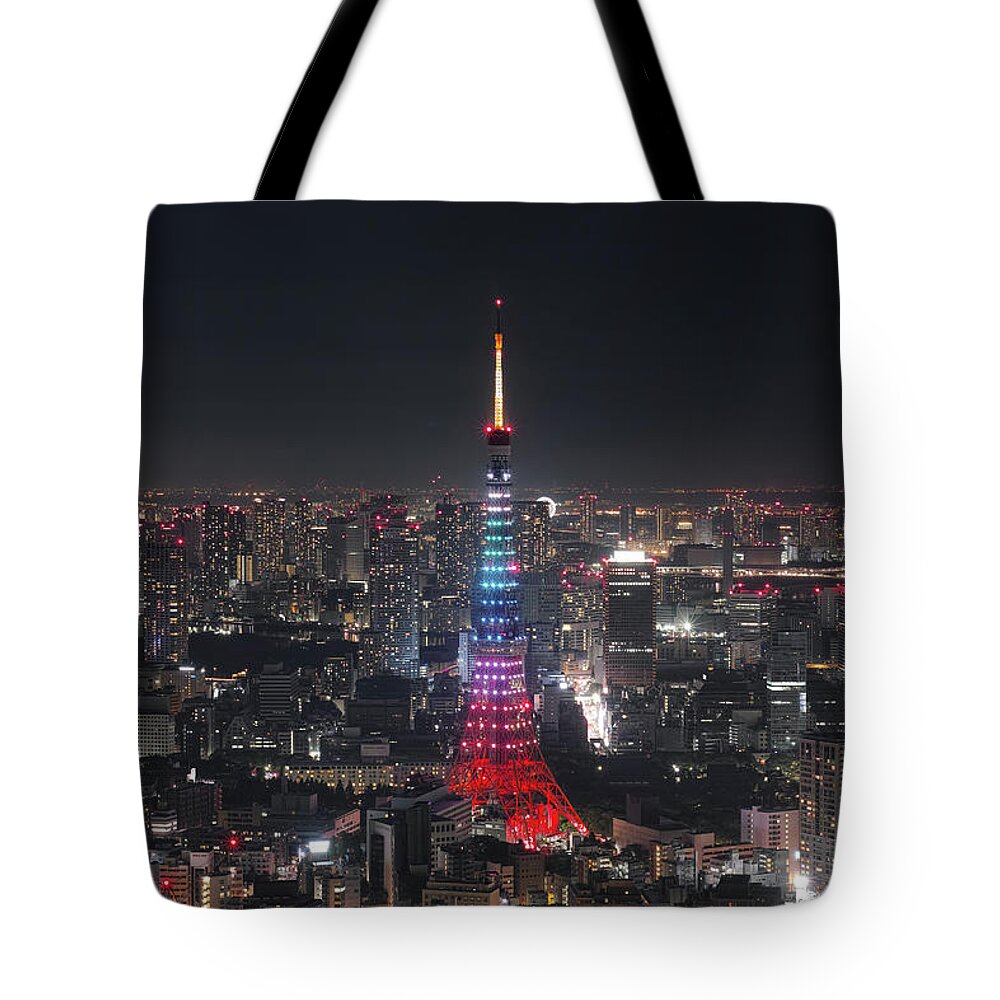 Tokyo Tower Tote Bag featuring the photograph Tokyo Tower by Yuga Kurita