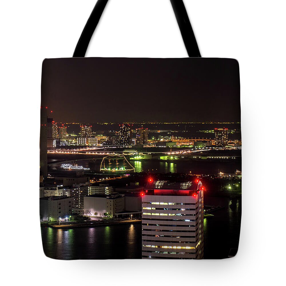 Built Structure Tote Bag featuring the photograph Tokyo Water Front Night View by I Love Photo And Apple.