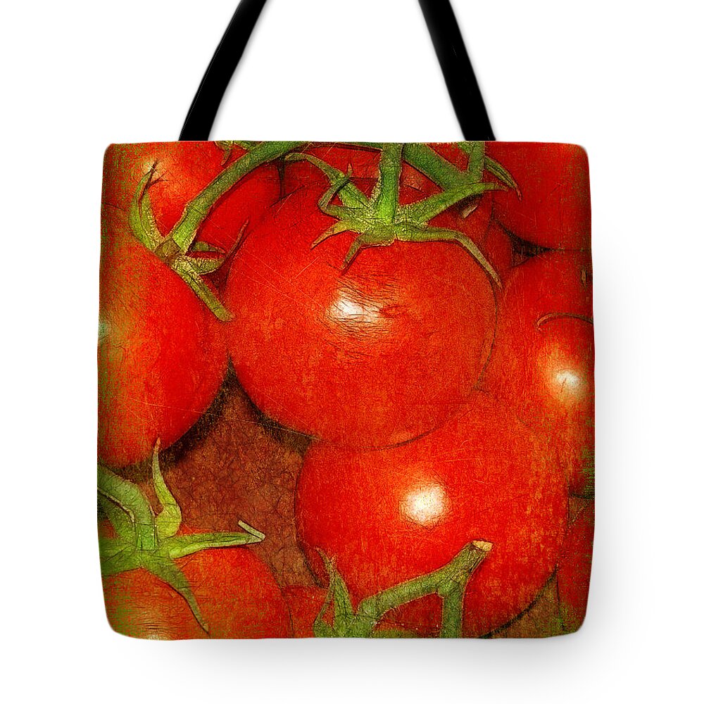 Tomatoes Tote Bag featuring the photograph Tomatoes on the Vine by Judi Bagwell