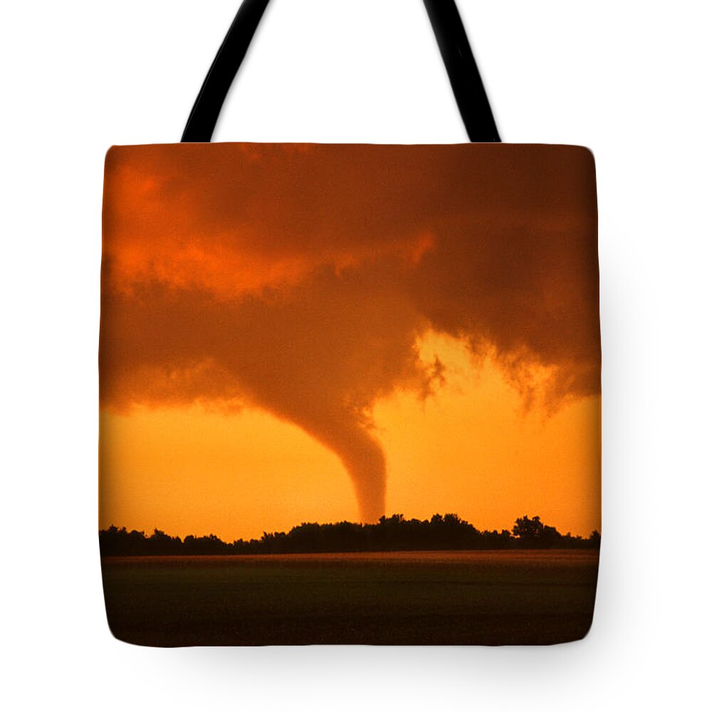 Tornado Tote Bag featuring the photograph Tornado Sunset by Jason Politte