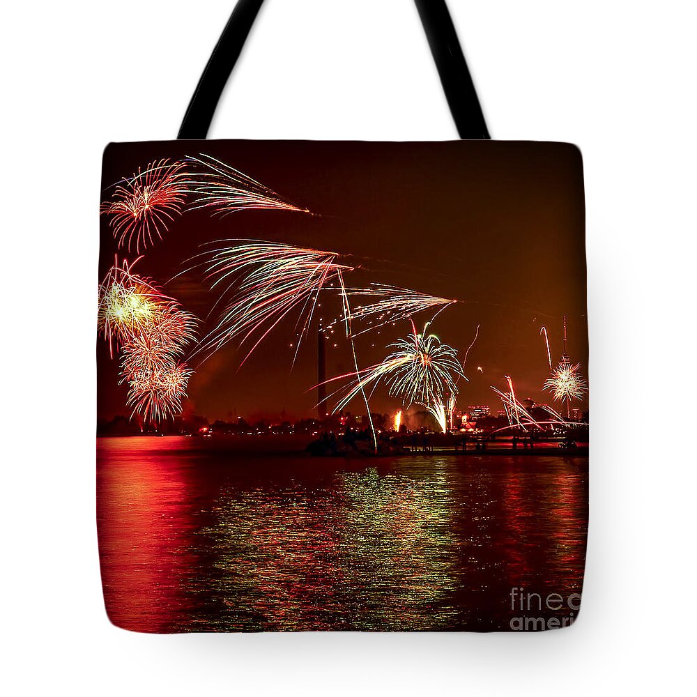 Toronto Tote Bag featuring the photograph Toronto fireworks 2 by Elena Elisseeva