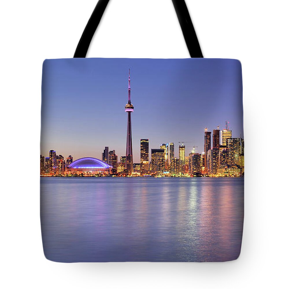 Communications Tower Tote Bag featuring the photograph Toronto Skyline by Wei Fang