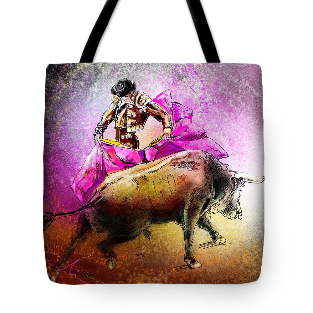 Animals Tote Bag featuring the painting Toroscape 38 by Miki De Goodaboom
