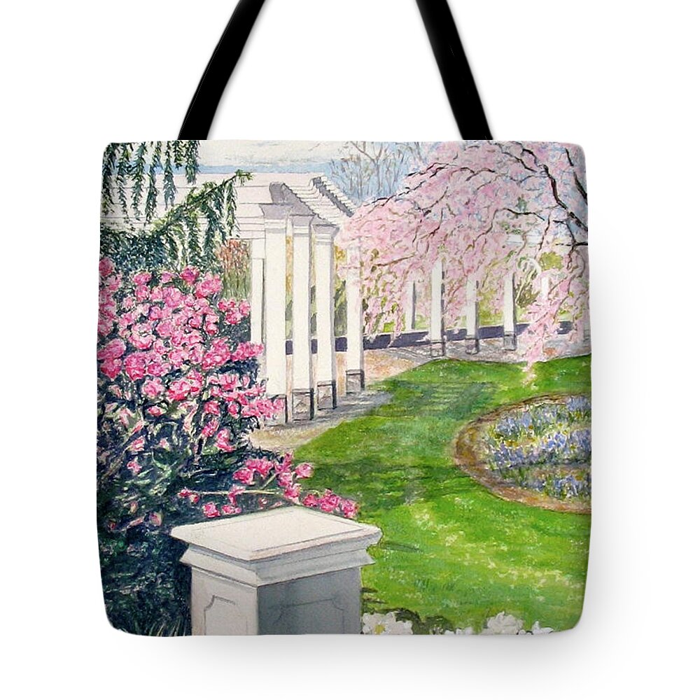 Tower Hill Tote Bag featuring the painting Tower Hill by Carol Flagg