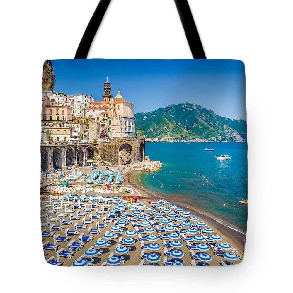 Amalfi Tote Bag featuring the photograph Town of Atrani by JR Photography