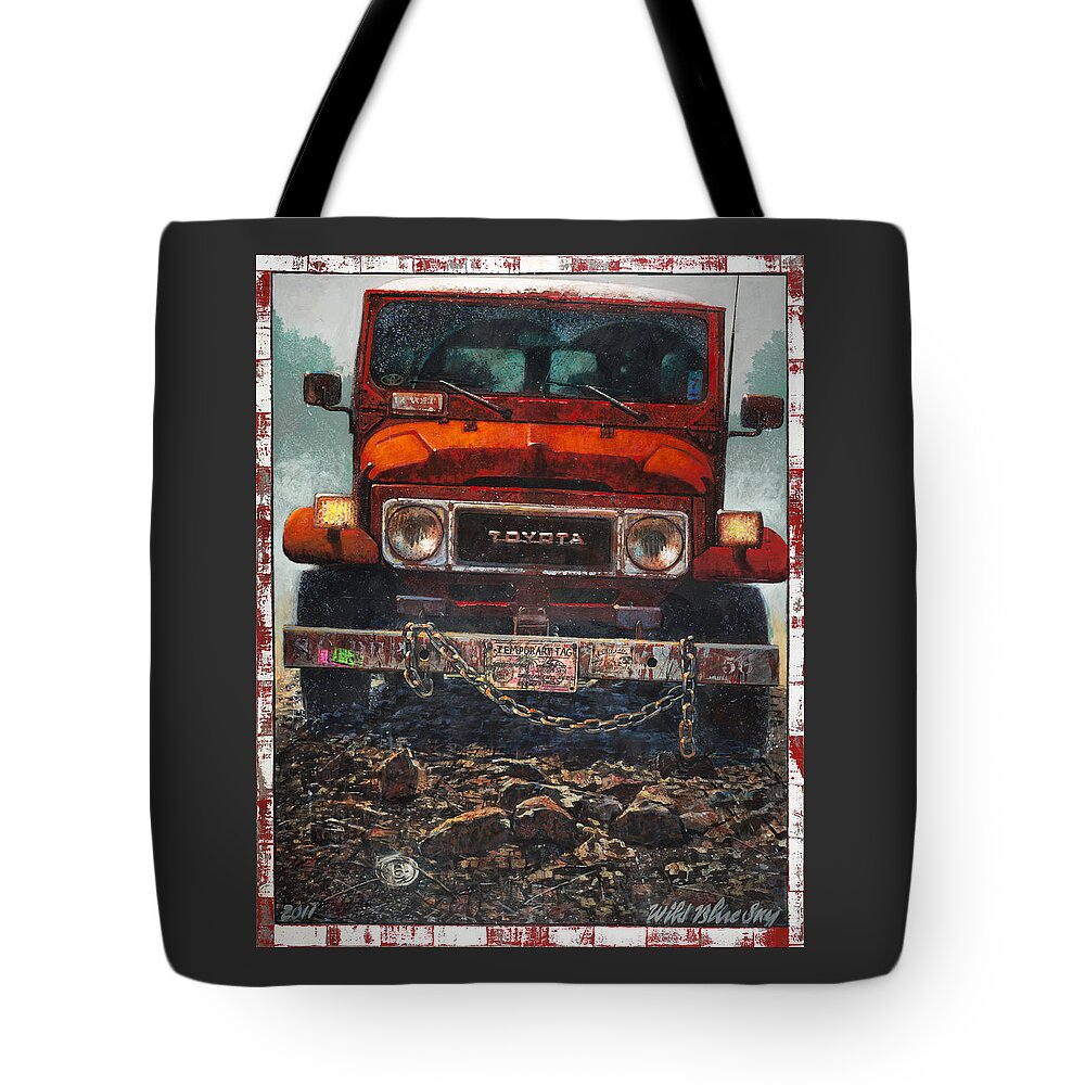 Toyota Tote Bag featuring the painting Toyota by Blue Sky