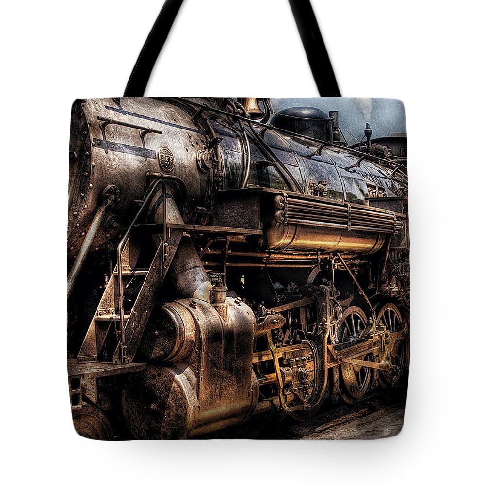 Savad Tote Bag featuring the photograph Train - Engine - Now boarding by Mike Savad