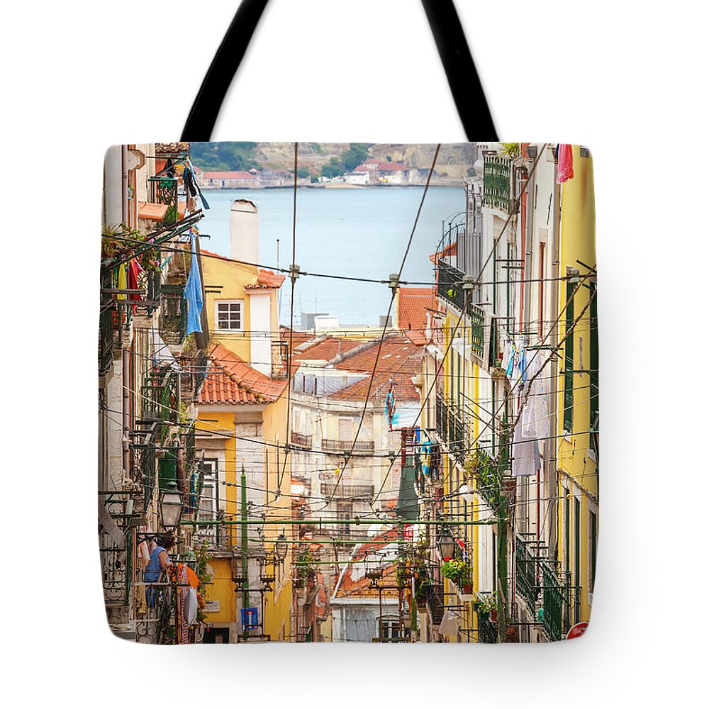 Tram, Barrio Alto, Lisbon, Portugal Tote Bag