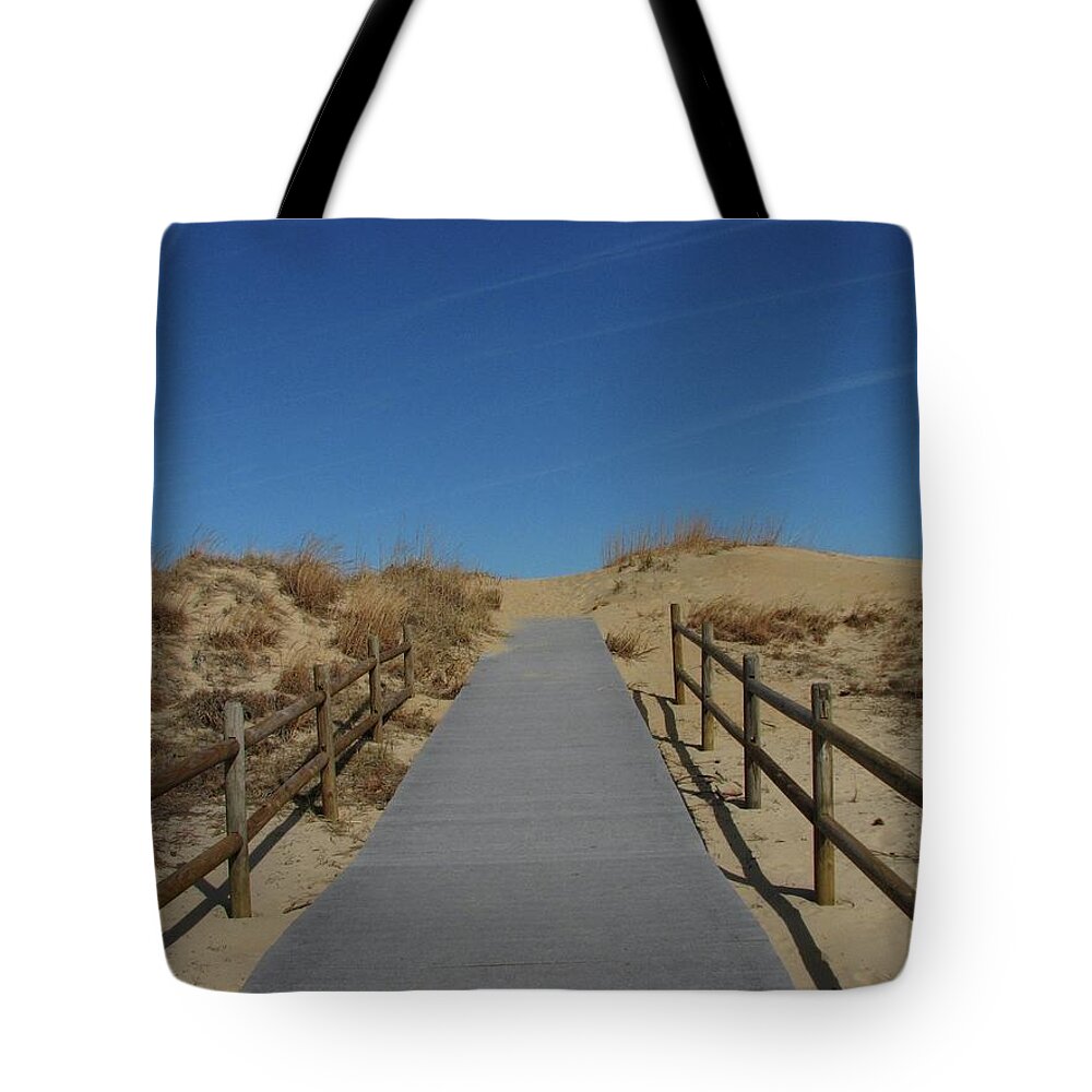 Path To The Sea Tote Bag featuring the photograph Virginia Beach Tranquility by Cleaster Cotton