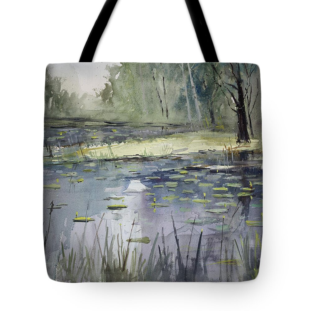 Landscape Tote Bag featuring the painting Tranquillity by Ryan Radke