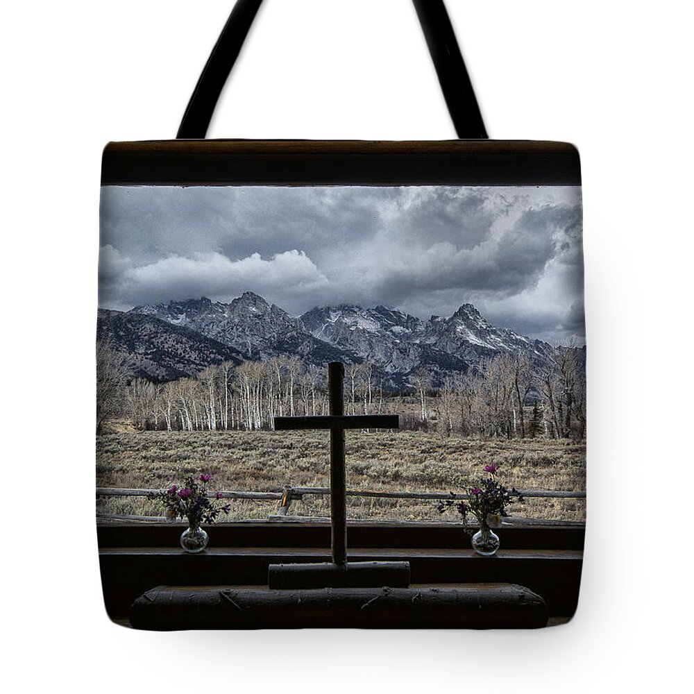 Grand Tetons Tote Bag featuring the photograph Transconfiguration View by Erika Fawcett