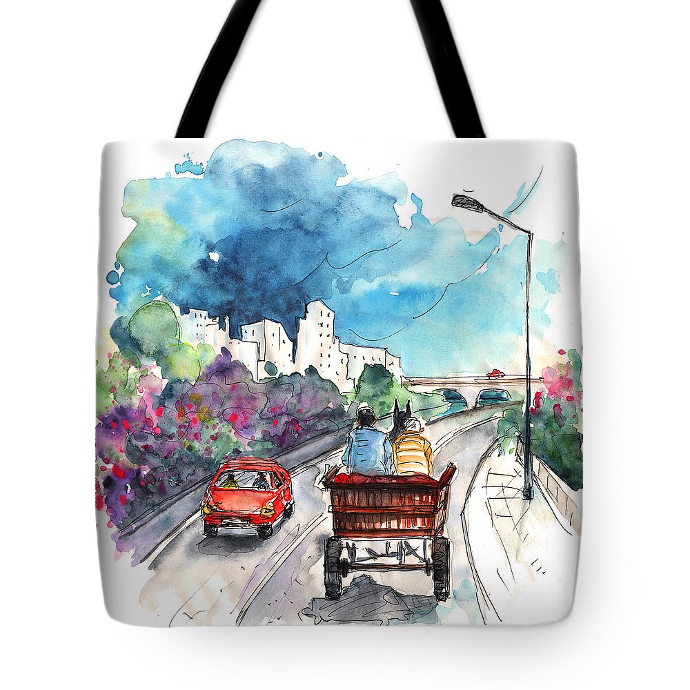 Transportation Tote Bag featuring the painting Transportation in The Algarve in Portugal by Miki De Goodaboom