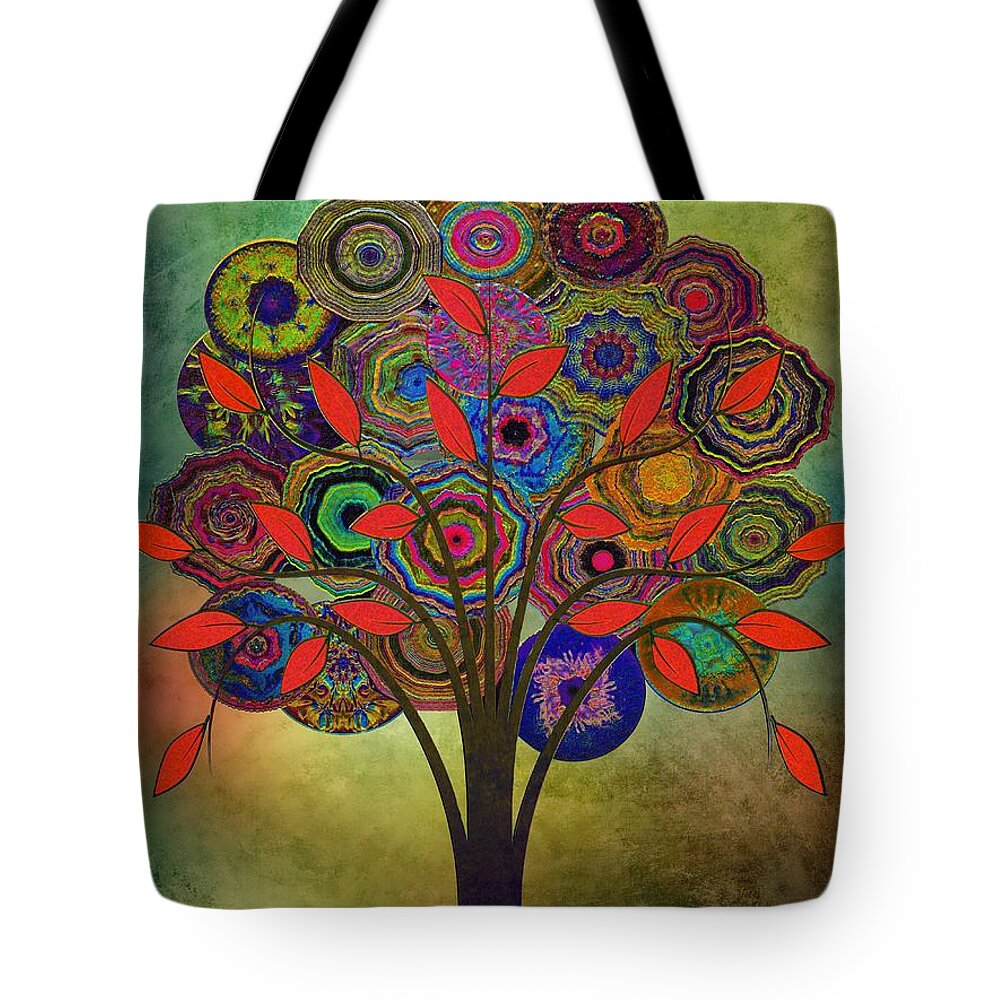 Abstract Tote Bag featuring the digital art Tree of Life 2. version by Klara Acel