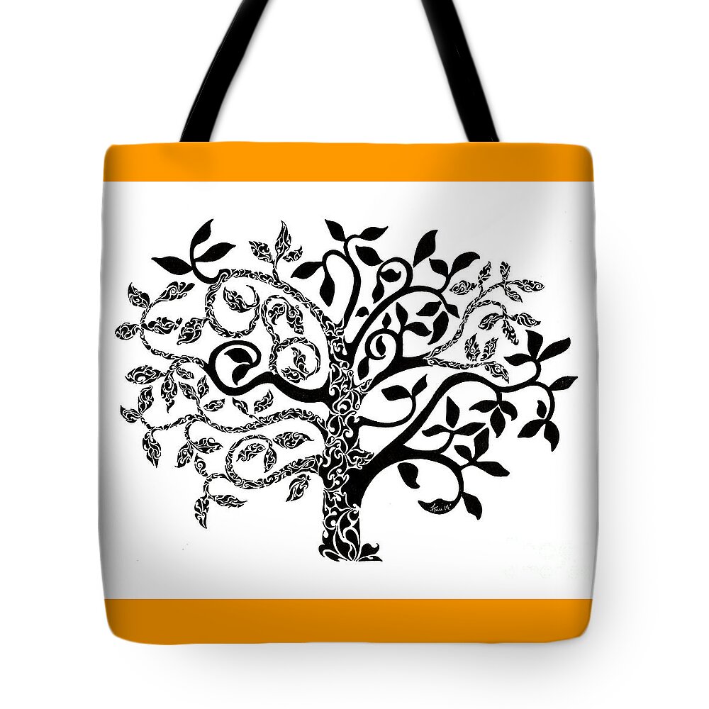 Doodle Tote Bag featuring the painting Tree of Life by Anushree Santhosh