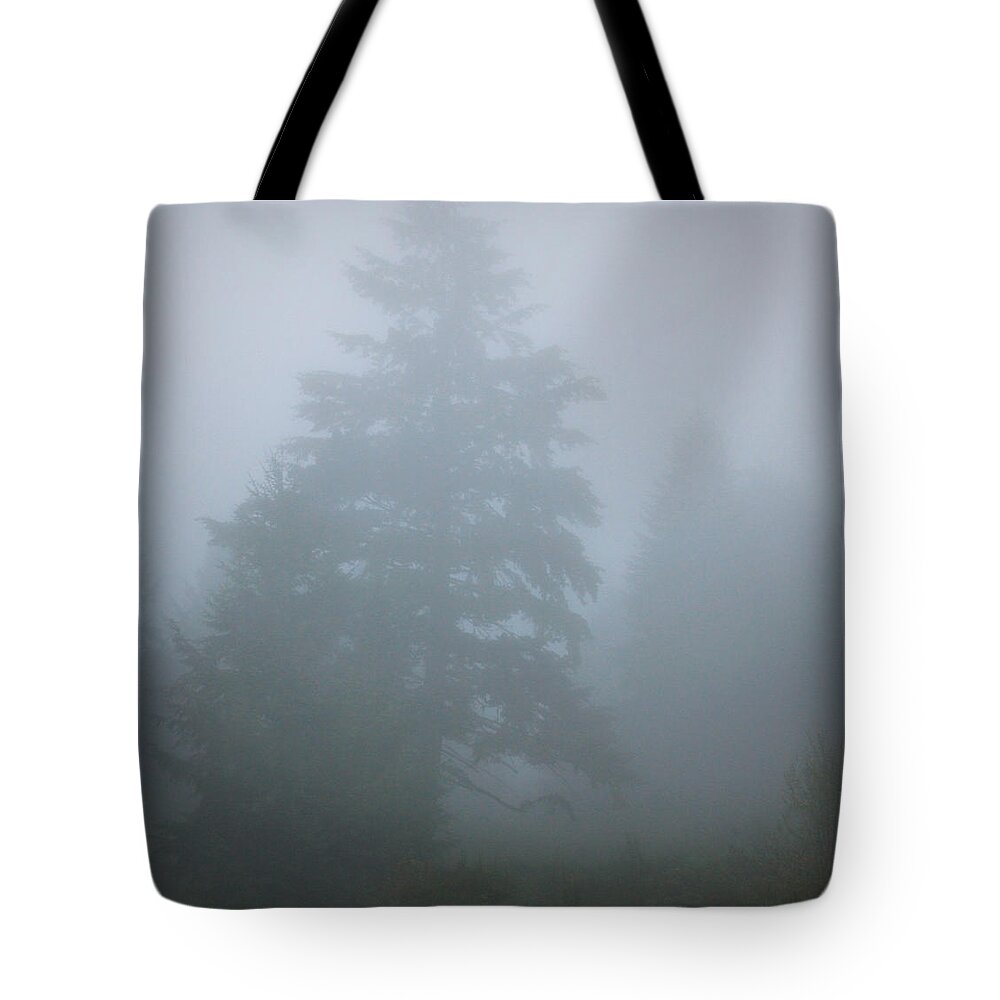 Oregon Tote Bag featuring the photograph Trees In Fog by KATIE Vigil