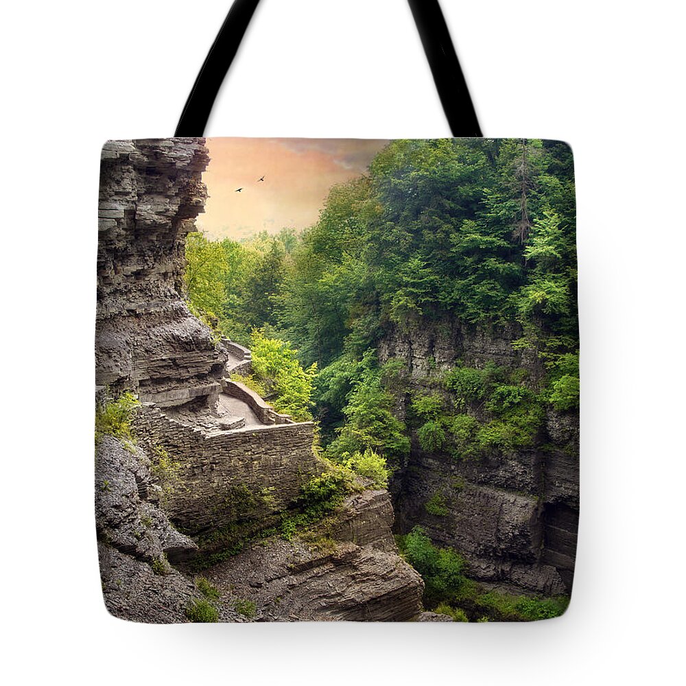 Robert Treman State Park Tote Bag featuring the photograph Treman Trail by Jessica Jenney