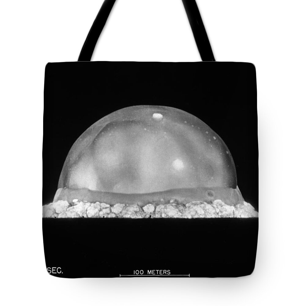 Science Tote Bag featuring the photograph Trinity Test, 0.025 Seconds by Science Source