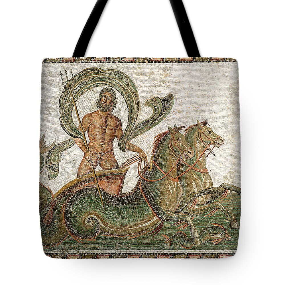 Mosaic Tote Bag featuring the painting Triumph of Neptune by Roman School