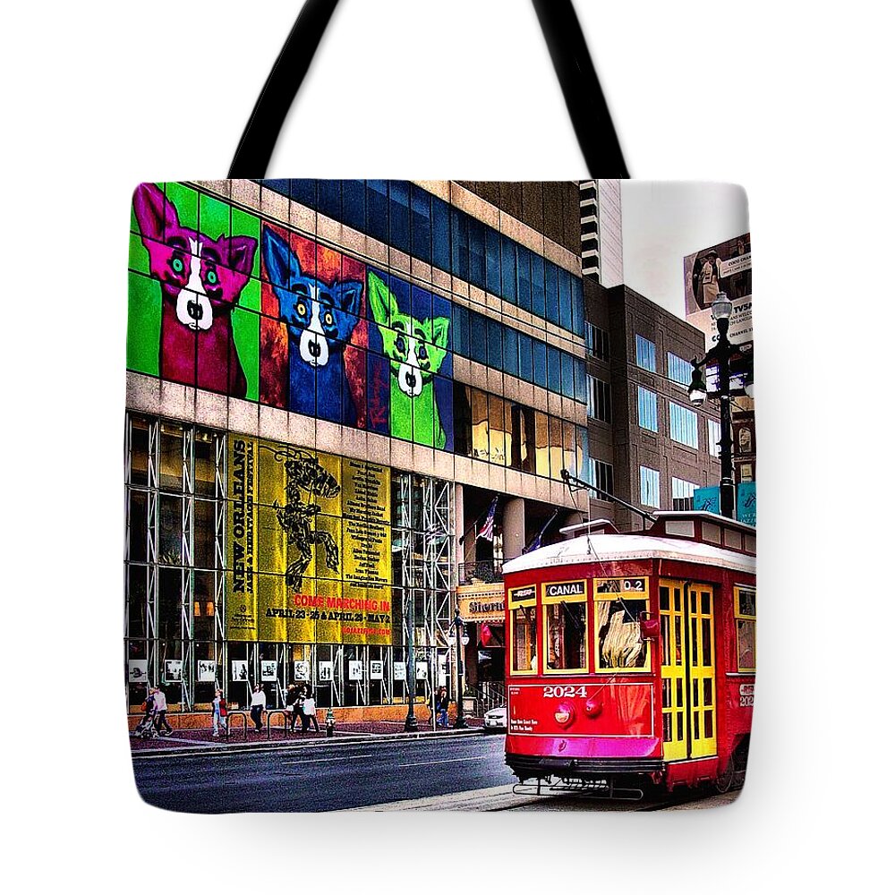 Trolley Tote Bag featuring the photograph Trolley Time by Robert McCubbin
