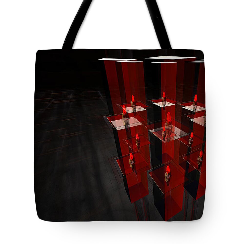 Fractal Tote Bag featuring the digital art Trophies by Gary Blackman