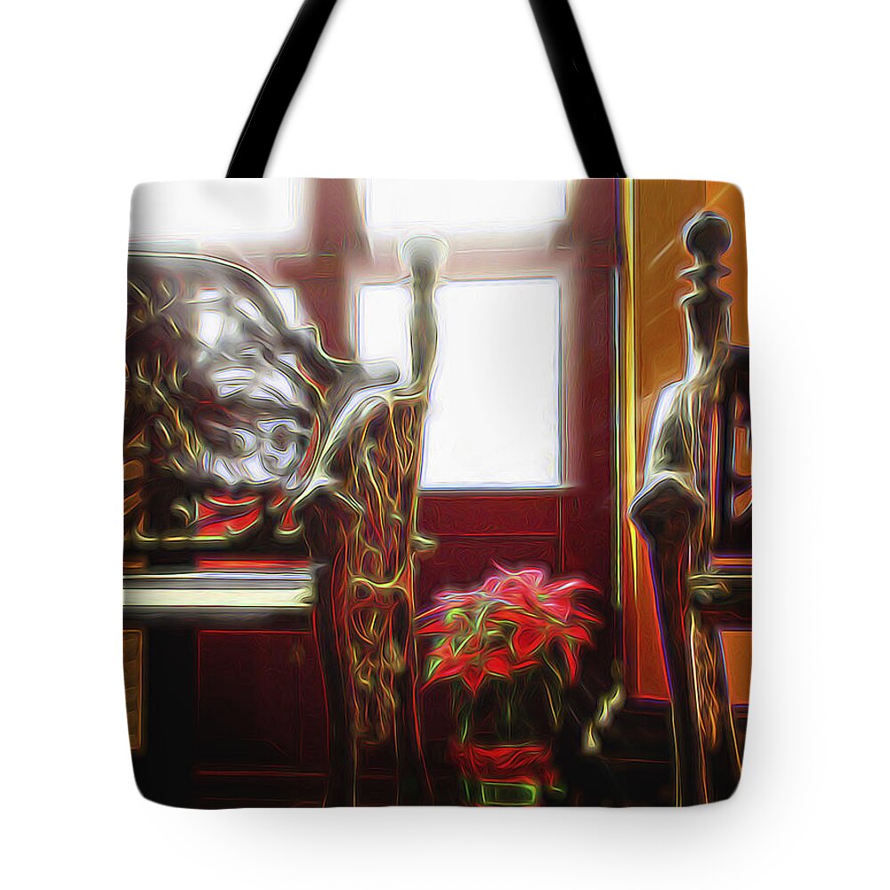 Soft Light Tote Bag featuring the digital art Tropical Drawing Room 1 by William Horden