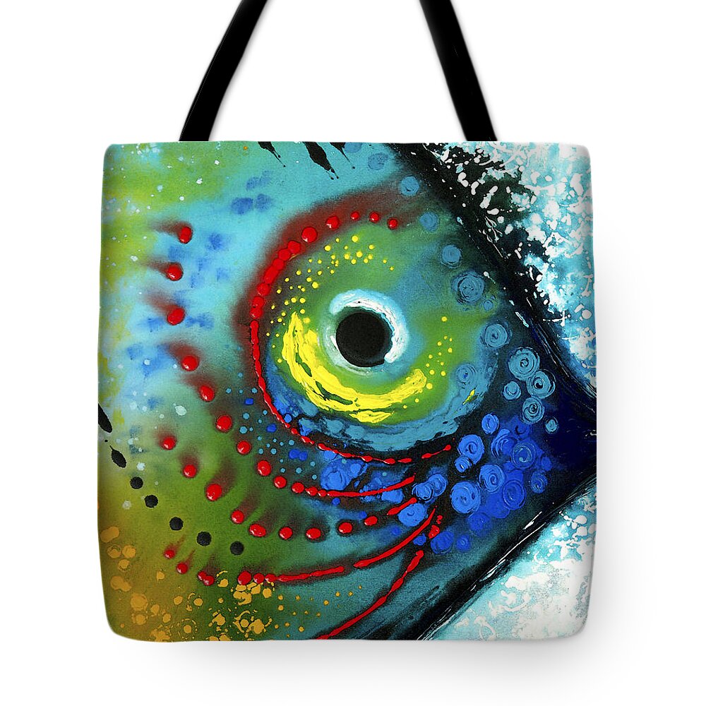 Fish Tote Bag featuring the painting Tropical Fish - Art by Sharon Cummings by Sharon Cummings
