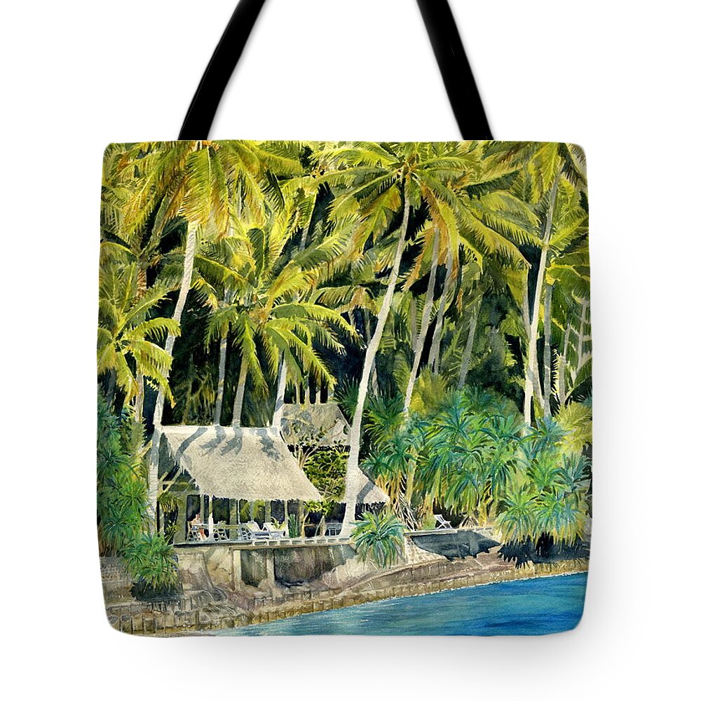 Bali Tote Bag featuring the painting Tropical Island by Melly Terpening