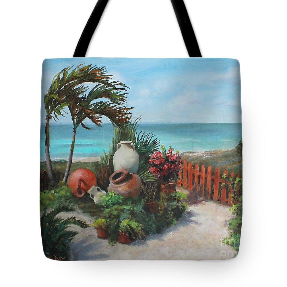 Tropics Tote Bag featuring the painting Tropical Paradise by Wendy Ray