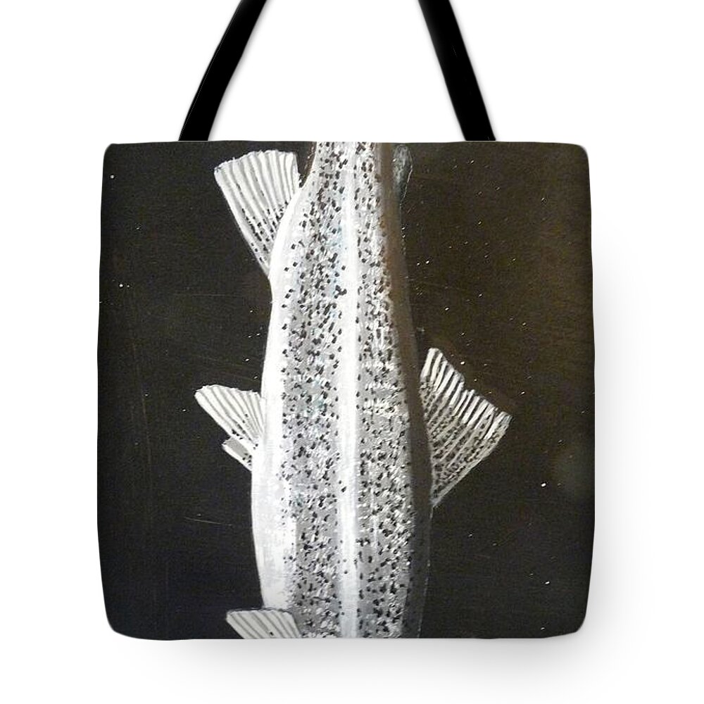 Trout Tote Bag featuring the painting Trout by Richard Le Page