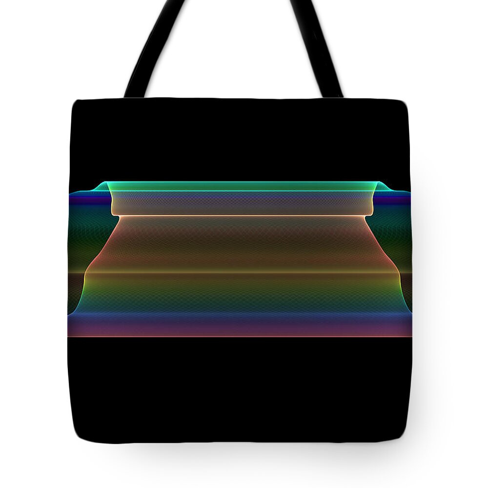 Fractal Tote Bag featuring the digital art Tubular Rainbow by Denise Beverly