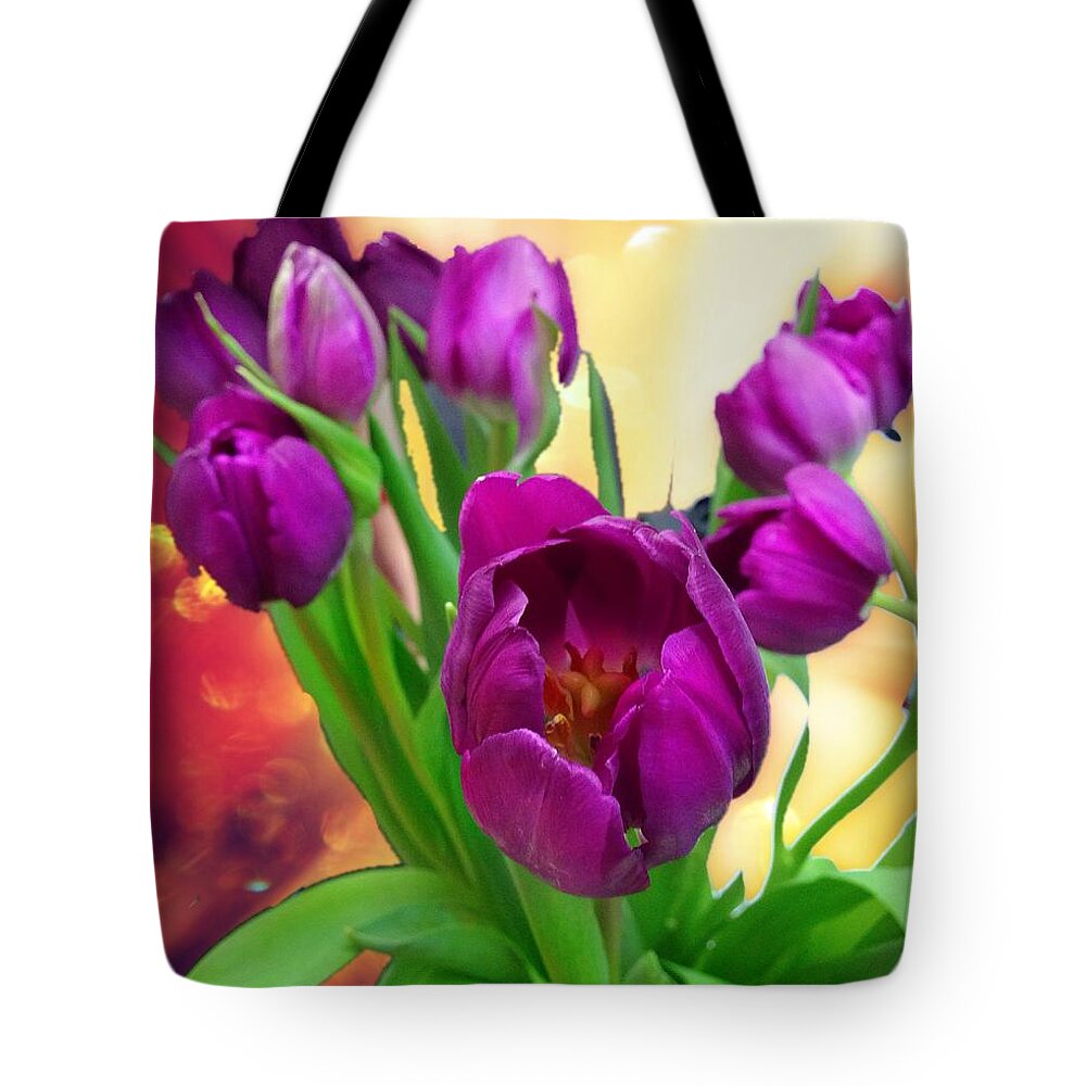 Tulips Tote Bag featuring the photograph Tulips by Carlos Avila
