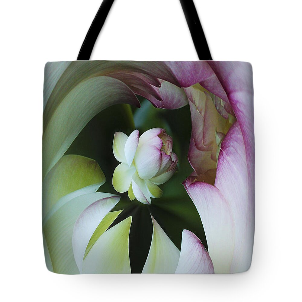 Flower Tote Bag featuring the photograph Tunnel of Lotus by Jean Noren