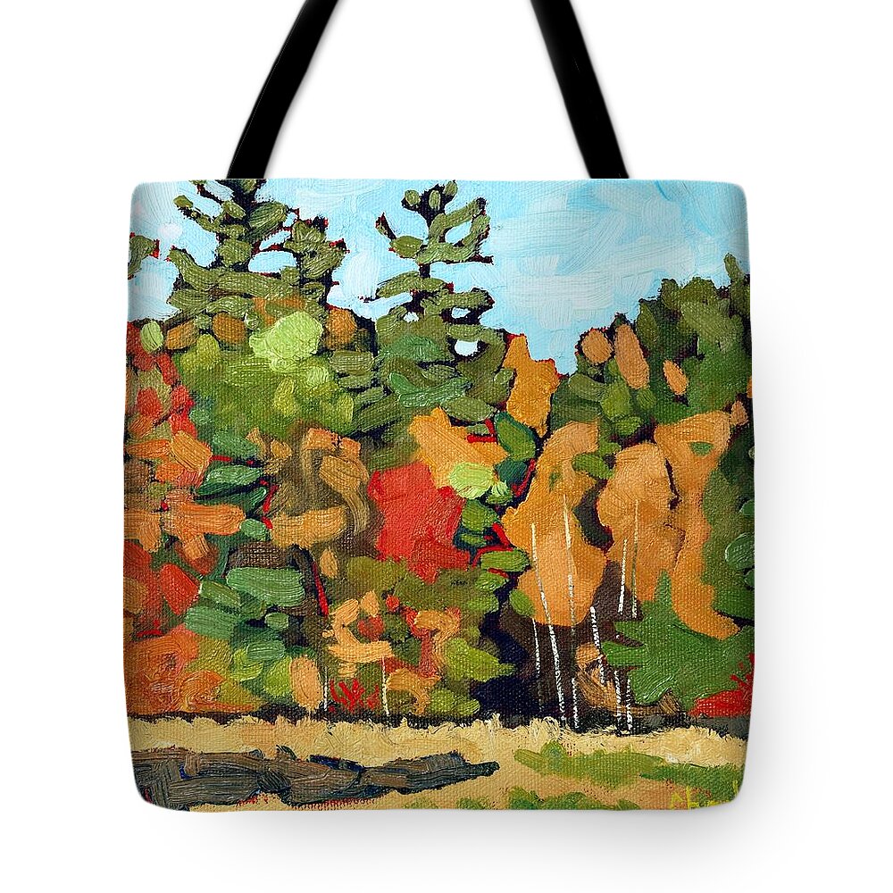 White Tote Bag featuring the painting Tunnel Through The Trees by Phil Chadwick