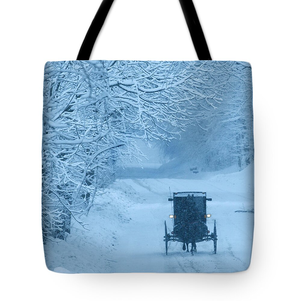 Snow Tote Bag featuring the photograph Tunnel Vision by Roger Bailey