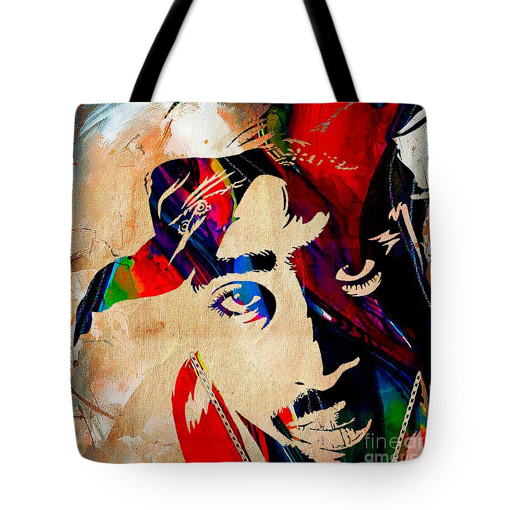 Rap Tote Bag featuring the mixed media Tupac Collection by Marvin Blaine