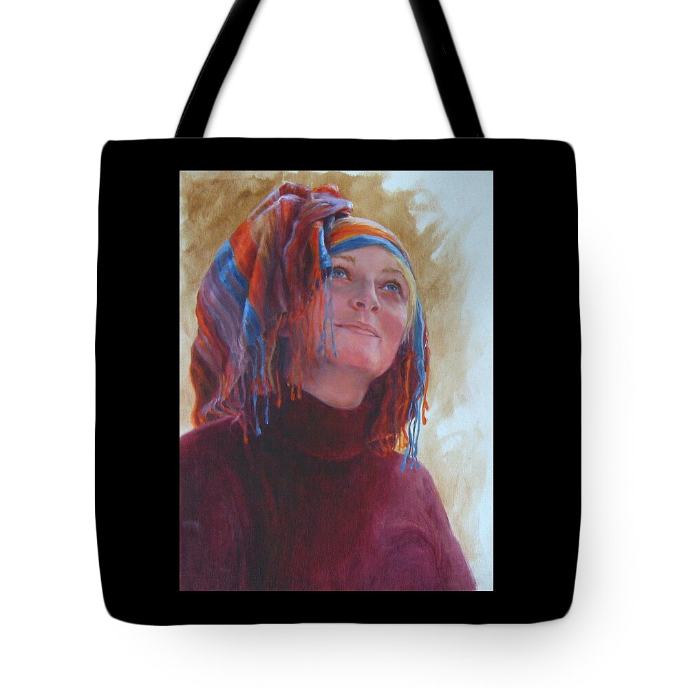 Figurative Tote Bag featuring the painting Turban 1 by Connie Schaertl