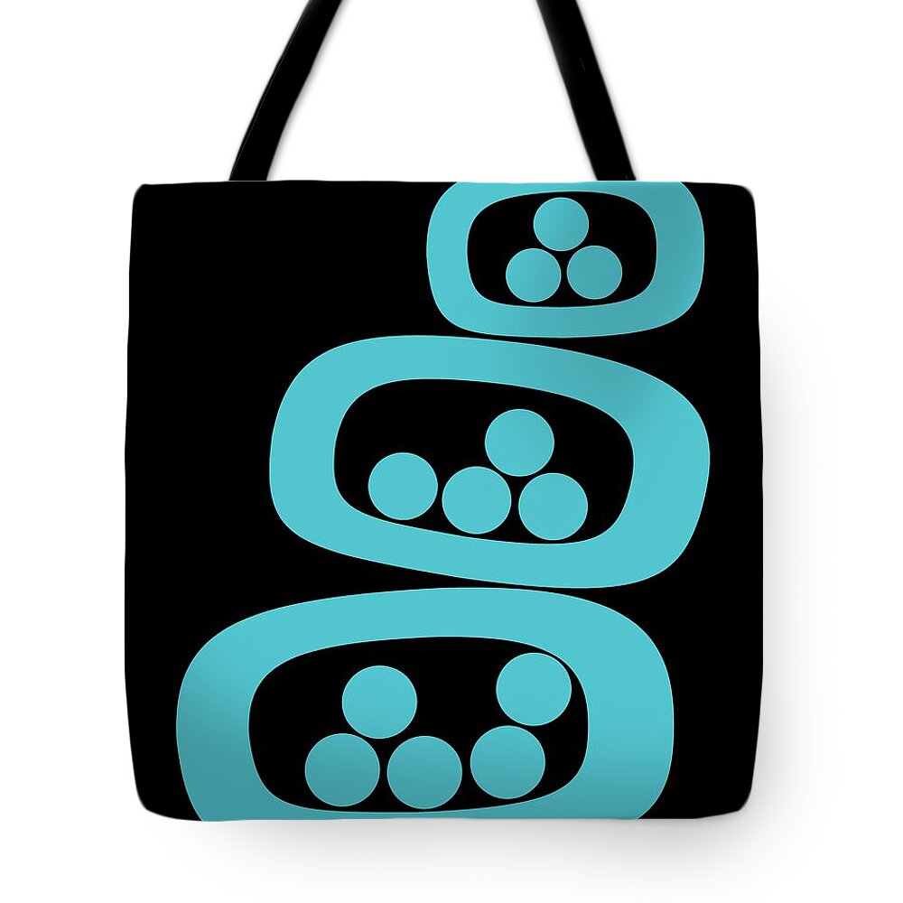 Abstract Tote Bag featuring the digital art Turquoise Pods by Donna Mibus