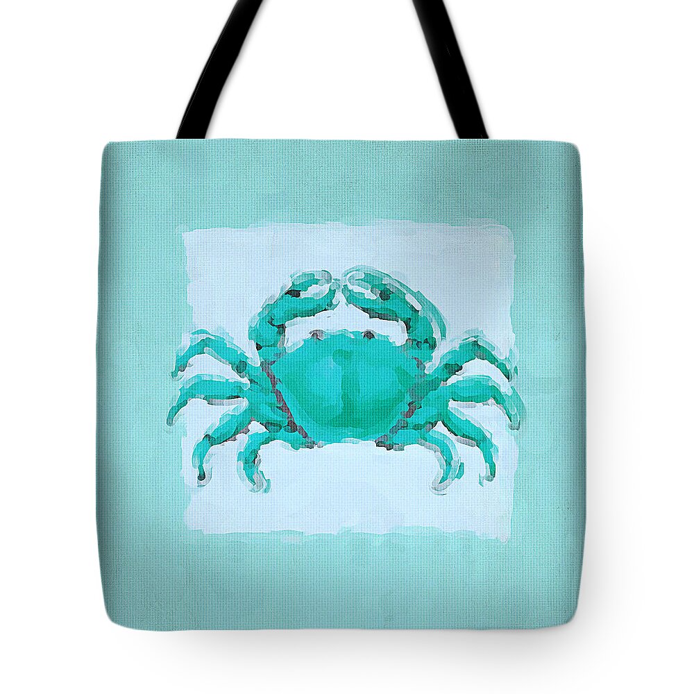 Seashell Tote Bag featuring the painting Turquoise Seashells I by Lourry Legarde
