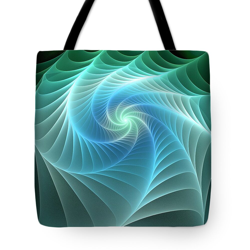 Web Tote Bag featuring the digital art Turquoise Web by Anastasiya Malakhova
