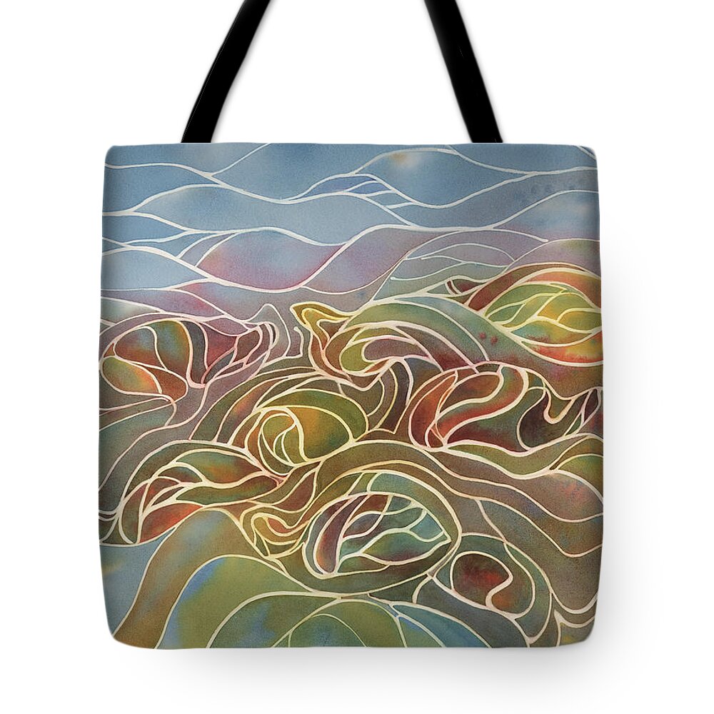 Watercolor Tote Bag featuring the painting Turtles II by Johanna Axelrod