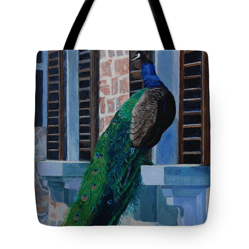 Acrylic Tote Bag featuring the painting Tuscan Mascot by Lynne Reichhart