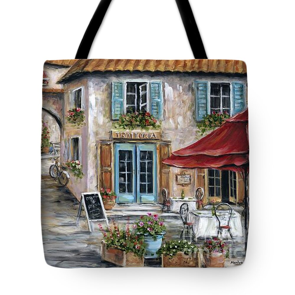 Tuscany Tote Bag featuring the painting Tuscan Street Scene by Marilyn Dunlap