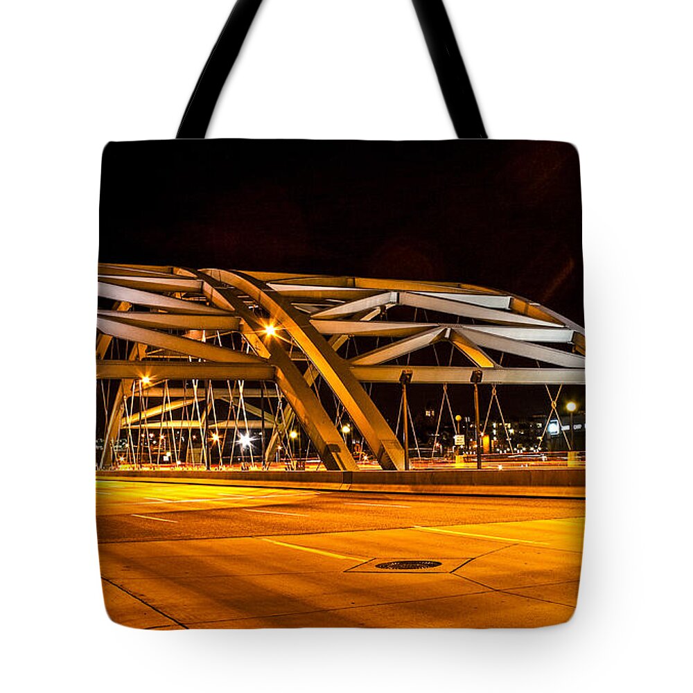 Outdoors Tote Bag featuring the photograph Twin bridges by Angus HOOPER III
