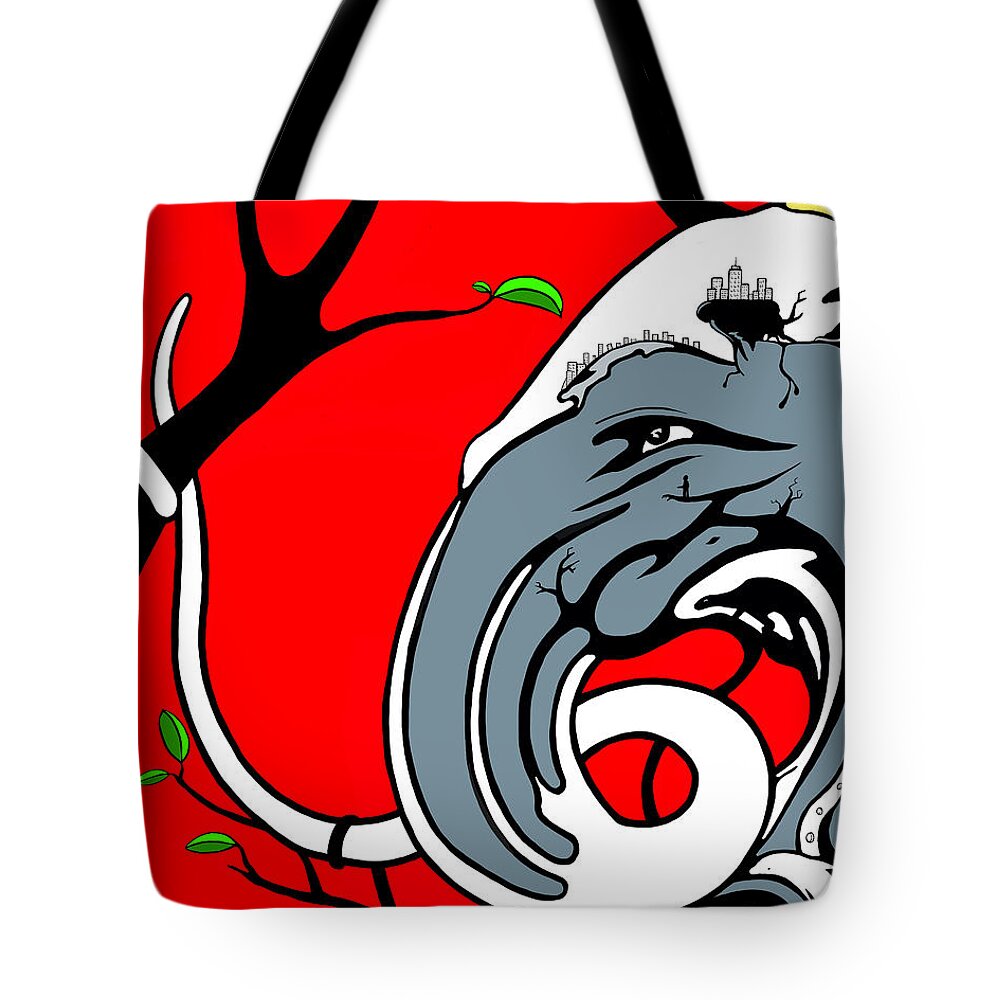 Branch Tote Bag featuring the digital art Twisted by Craig Tilley