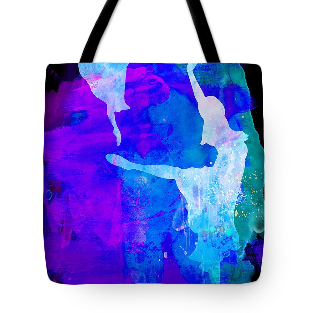 Ballet Tote Bag featuring the painting Two Ballerinas Watercolor 3 by Naxart Studio