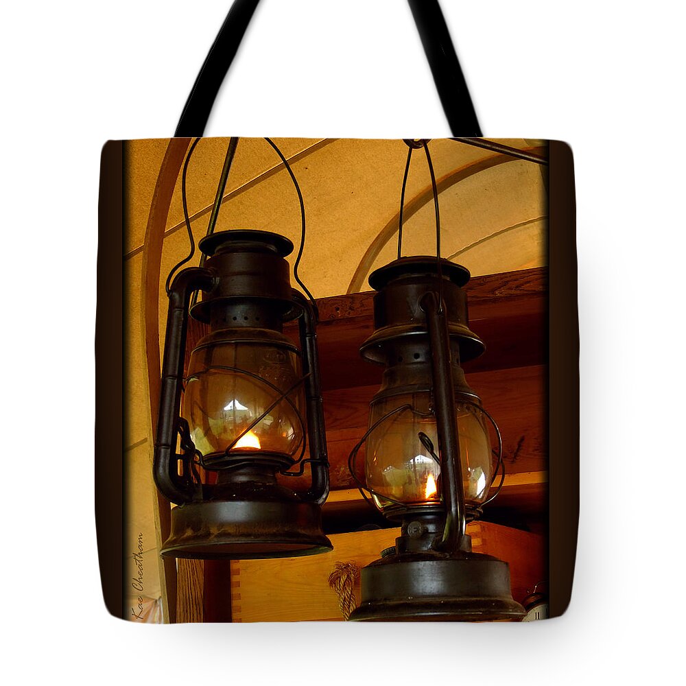 Lanterns Tote Bag featuring the photograph Two Lanterns by Kae Cheatham
