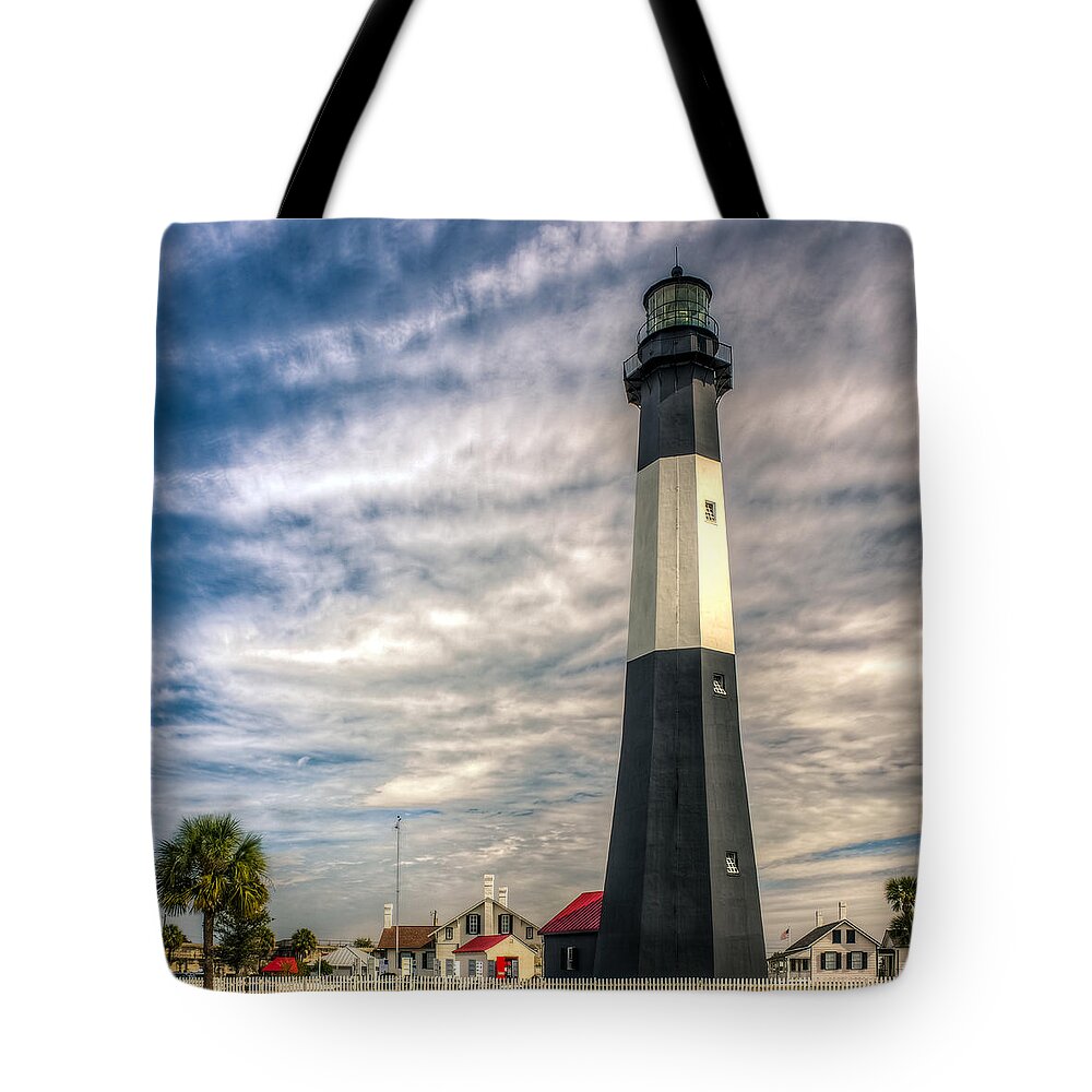 America Tote Bag featuring the photograph Tybee Island Lighthouse by Traveler's Pics